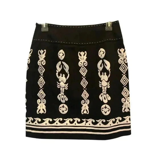 ETCETERA Black and White Lobster A Line Skirt - size 2 - Picture 1 of 4
